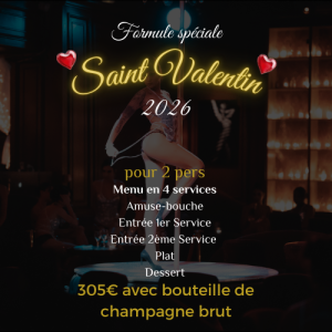 Formule St Valentin pour 2 personnes avec bouteille de champagne